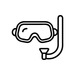 Scuba diving mask and snorkel in minimalistic style  