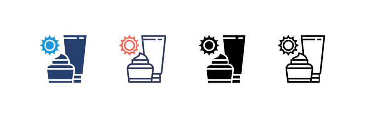 Sun Cream Icon set multiple style collection