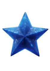 Obraz premium Isolated Blue Star Sparkling Decoration on Transparent Background Design