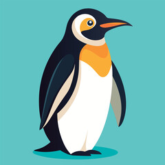 Fototapeta premium Cute cartoon emperor penguin illustration.