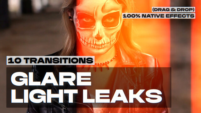Glare Light Leaks Transitions | Seamless Native Graphics (Drag & Drop)