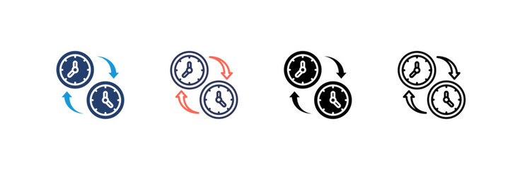 Time Changes Icon set multiple style collection