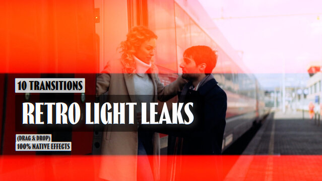 Retro Light Leaks Transitions | Seamless Native Graphics (Drag & Drop)