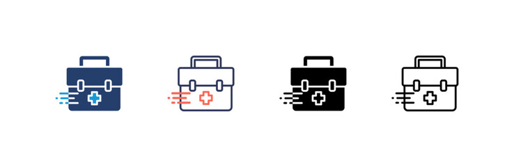 Obraz premium Emergency Kit Icon set multiple style collection