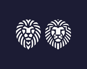Lion Head Logo White Silhouette