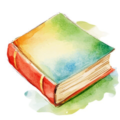 My Watercolor illustration, colorful book painting illustration isolated on a white background, illustration, AI painting design, vector illustration set, eps format