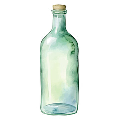My Watercolor illustration, bottle painting illustration isolated on a white background, illustration, AI painting design, vector illustration set, eps format