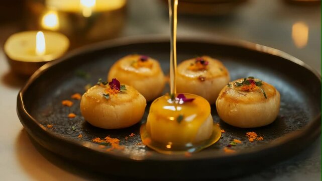 Traditional Milk Peda Dessert in Gourmet Style