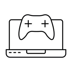 Gaming Laptop thinline icon, vector, pixel perfect, illustrator filev
