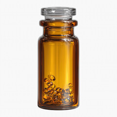 Amber Glass Bottle with Golden Capsules -