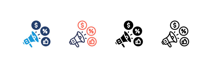 Social Media Marketing  Icon set multiple style collection