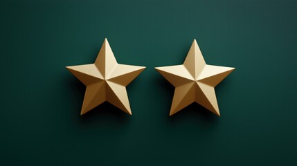 Golden Stars on Deep Green Background Symbolize Excellence and Achievement in Ratings and Reviews Generative AI
