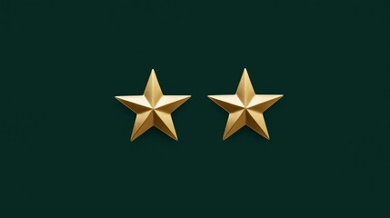 Concept of Two Golden Stars Representing a Rating on a Deep Green Background Designed for Various Projects and Presentations Generative AI
