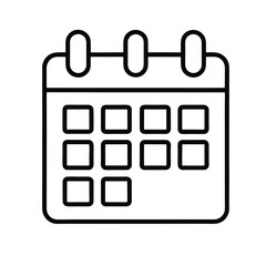 Calendar with check mark. Icon for design. Easily editable