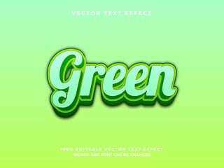 green 3d editable vector text effect