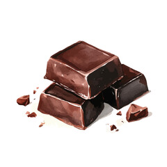 My Watercolor illustration, illustration chocolate painting isolated on a white background, illustration, AI painting design, vector illustration set, eps format