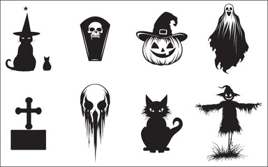 halloween icons set