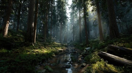 Obraz premium morning in the forest