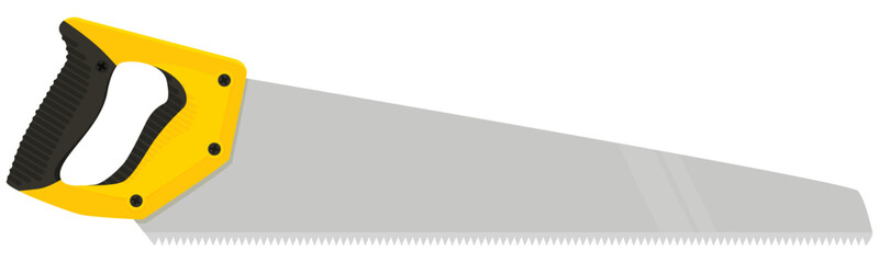 Hand saw in flat design style (cut out)