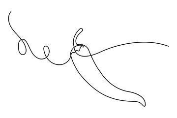 Chili icon one line minimalist vector illustration