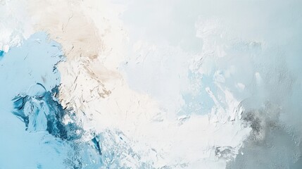  pastel blue, pale yellow thick, textured acrylic paint on a palette, with visible brushstrokes 