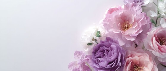 Beautiful bouquet of pink and purple flowers