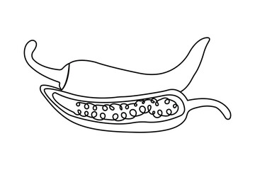 Chili icon one line minimalist vector illustration