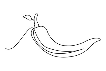 Chili icon one line minimalist vector illustration