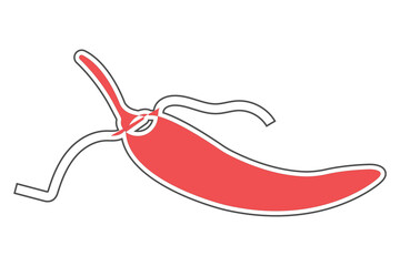 Chili icon one line minimalist vector illustration