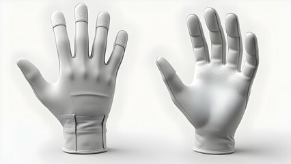 Obraz premium Professional Reinforced Golf Gloves: Comprehensive View Documentation on Neutral Background