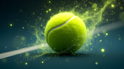 Cosmic Web Excellence: Tennis Ball with Universal Connections Showcasing Interconnected Tennis