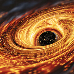 Black hole in deep space, cosmic landscape, black hole background