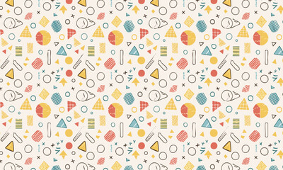 Playful Fun Graphic Elements Seamless Pattern
