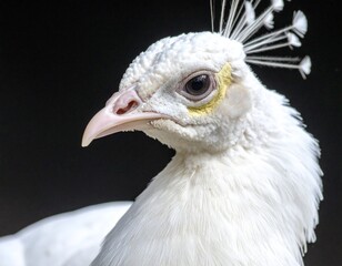 white peacock (male peacock) scient. name Pavo cristatus bird animal, AI generated