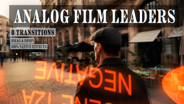 Analog Film Leaders Transitions | Seamless Native Graphics (Drag & Drop)