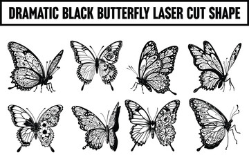 laser cut black butterfly silhouette
