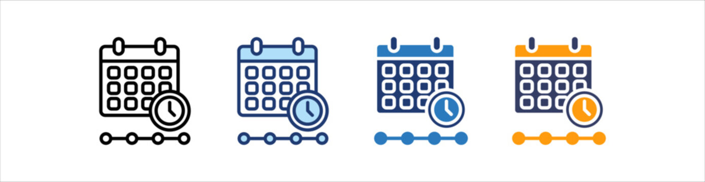 Timeline Icon Set Multiple Style Collection