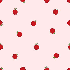 Seamless Fruit pattern. Idea for fabric, tablecloth pattern, wrapping paper, gift paper. Print ditsy. Motives are scattered randomly. Fruit pattern background. cute pattern.