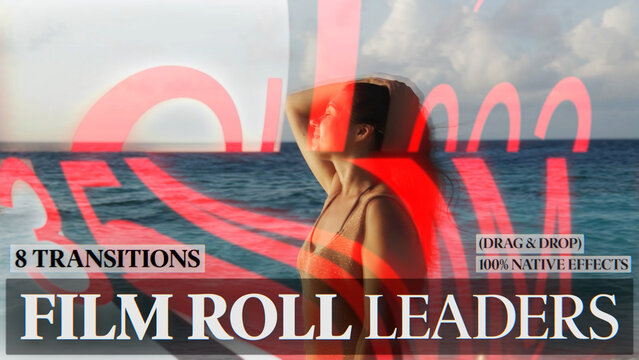 Film Roll Leaders Transitions | Seamless Native Graphics (Drag & Drop)
