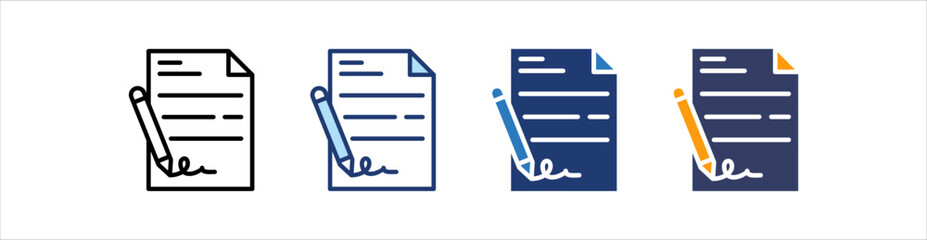 Contract Icon Set Multiple Style Collection