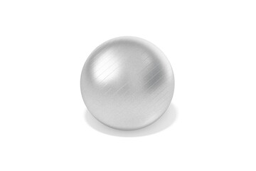 Blank silver pilates ball mockup, top view