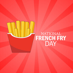 Vector graphic of National French Fry Day for National French Fry Day celebration.