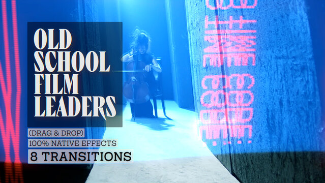 Old School Film Leaders Transitions | Seamless Native Graphics (Drag & Drop)