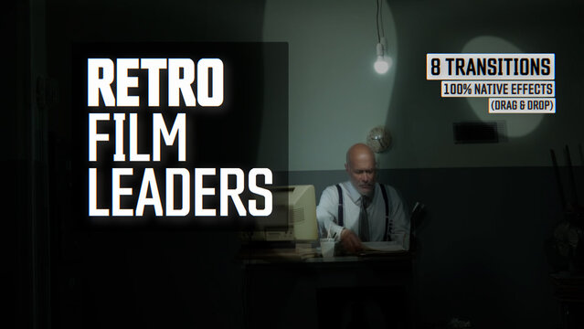 Retro Film Leaders Transitions | Seamless Native Graphics (Drag & Drop)