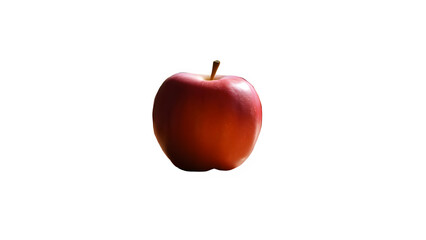 Red apple isolated on a clean white transparent background, perfect for a diet or snack.