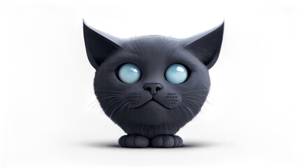 Cute cartoon kitty with large eyes.