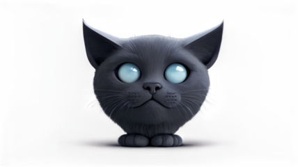 Cute cartoon kitty with large eyes.