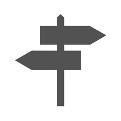Road Signpost with Two Directional Arrows
