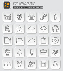User Interface Icon Pack: Soft UI Design Elements for Vector Graphics