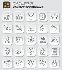 Romantic Love Elements Vector Set: A Collection of Heartfelt Icons for Valentine's Day and Beyond, Expressing Affection